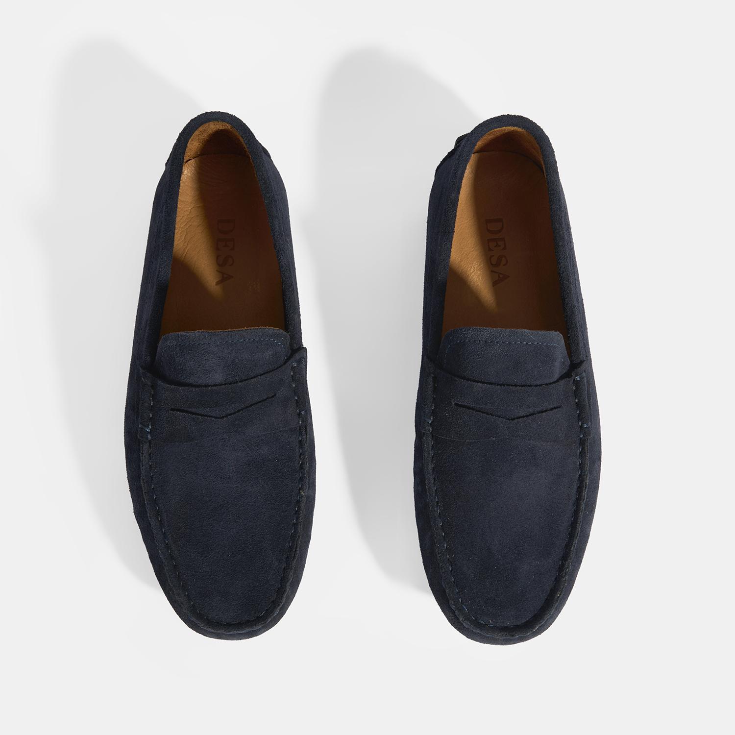 Erkek Lacivert Slip-On Süet Loafer 2010054488015