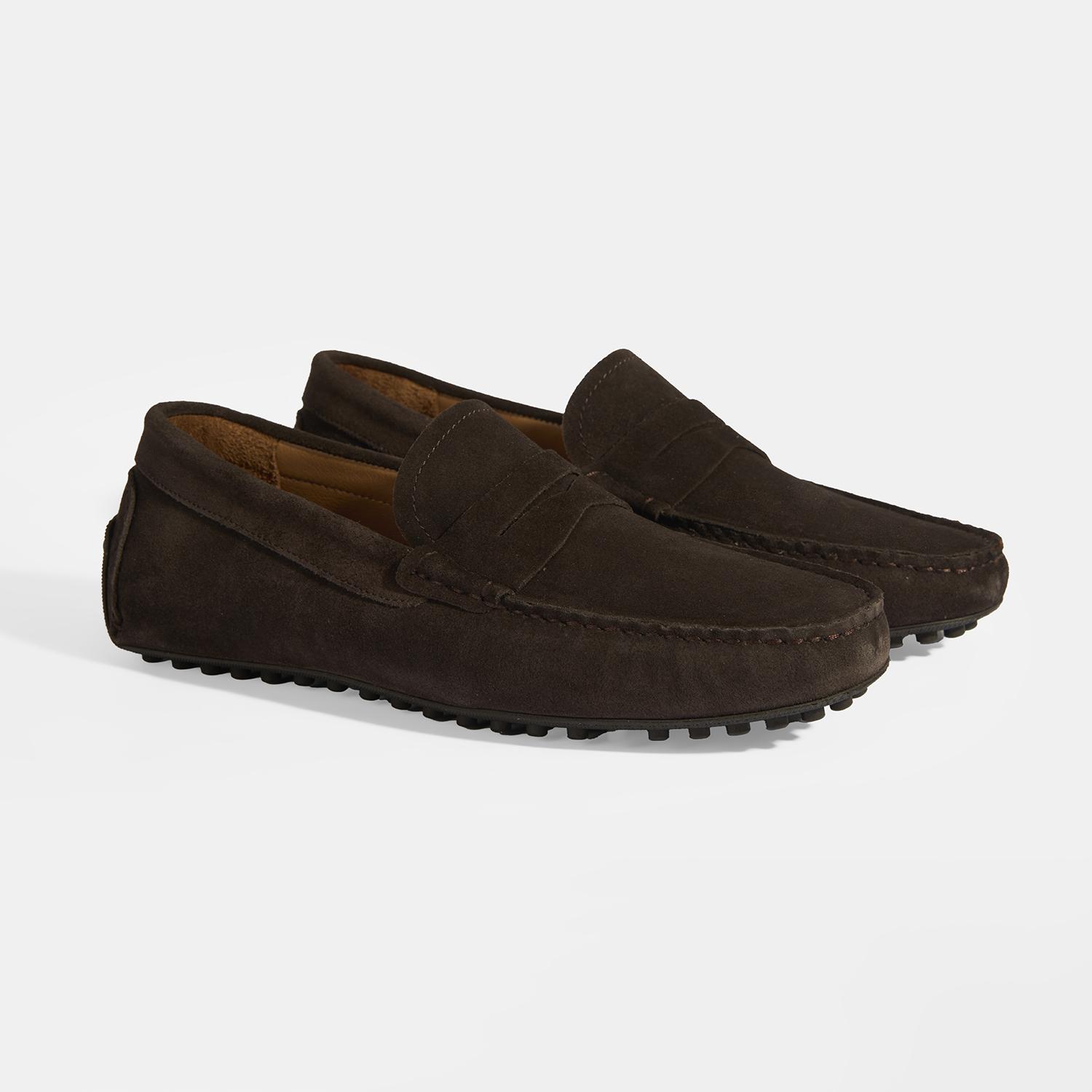 Erkek Kahve Slip-On Süet Loafer 2010054488010