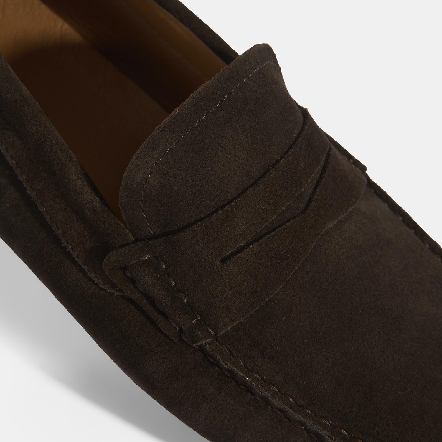 Erkek Kahve Slip-On Süet Loafer 2010054488010
