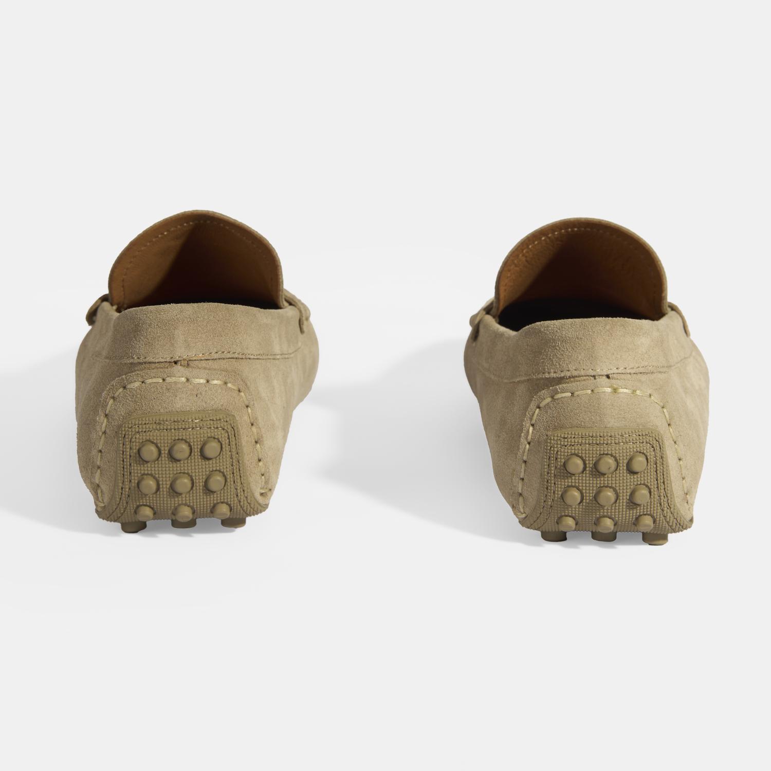 Erkek Bej Slip-On Süet Loafer 2010054488003