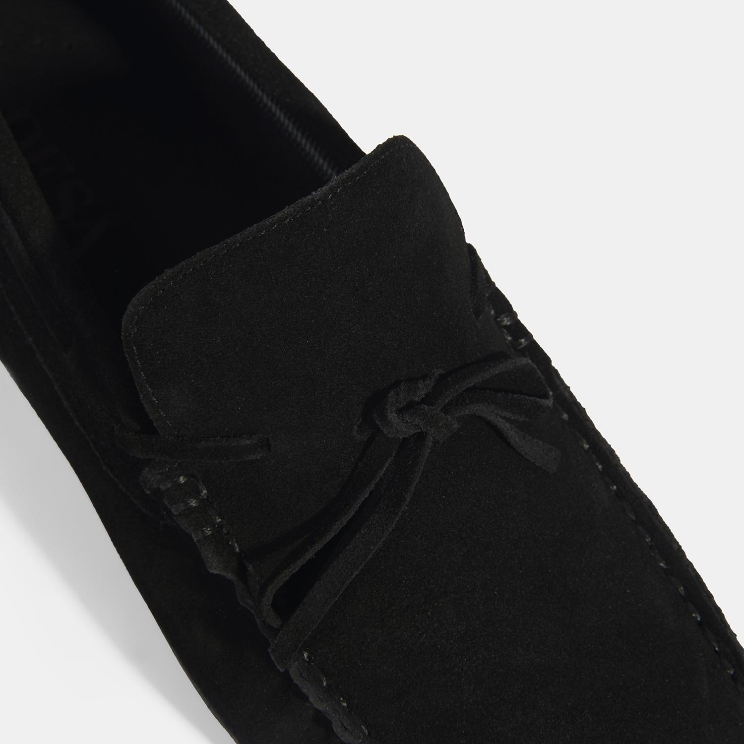 Calandra Siyah Erkek Bağcık Detaylı Slip-On Süet Loafer 2010054168003
