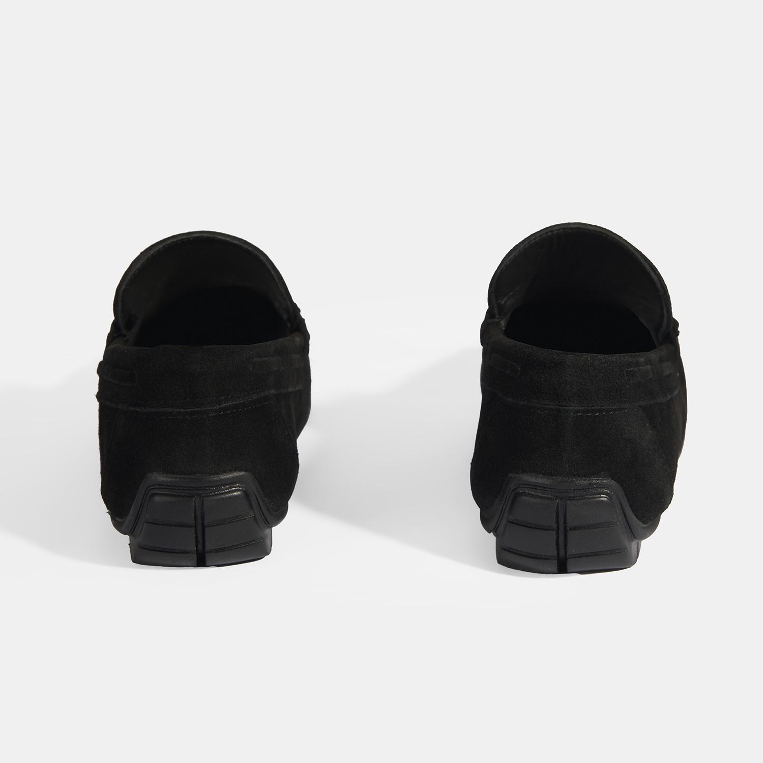 Calandra Siyah Erkek Bağcık Detaylı Slip-On Süet Loafer 2010054168003