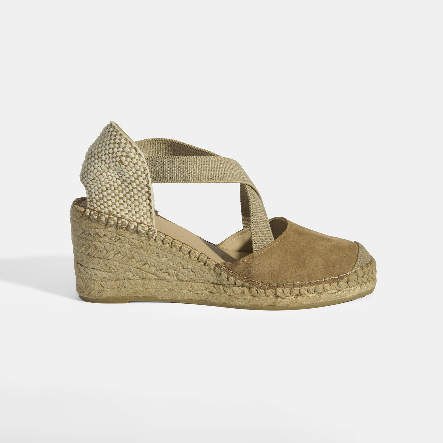 Bej Kadın Lastik Bantlı Dolgu Topuklu Süet Espadril 2010054132002