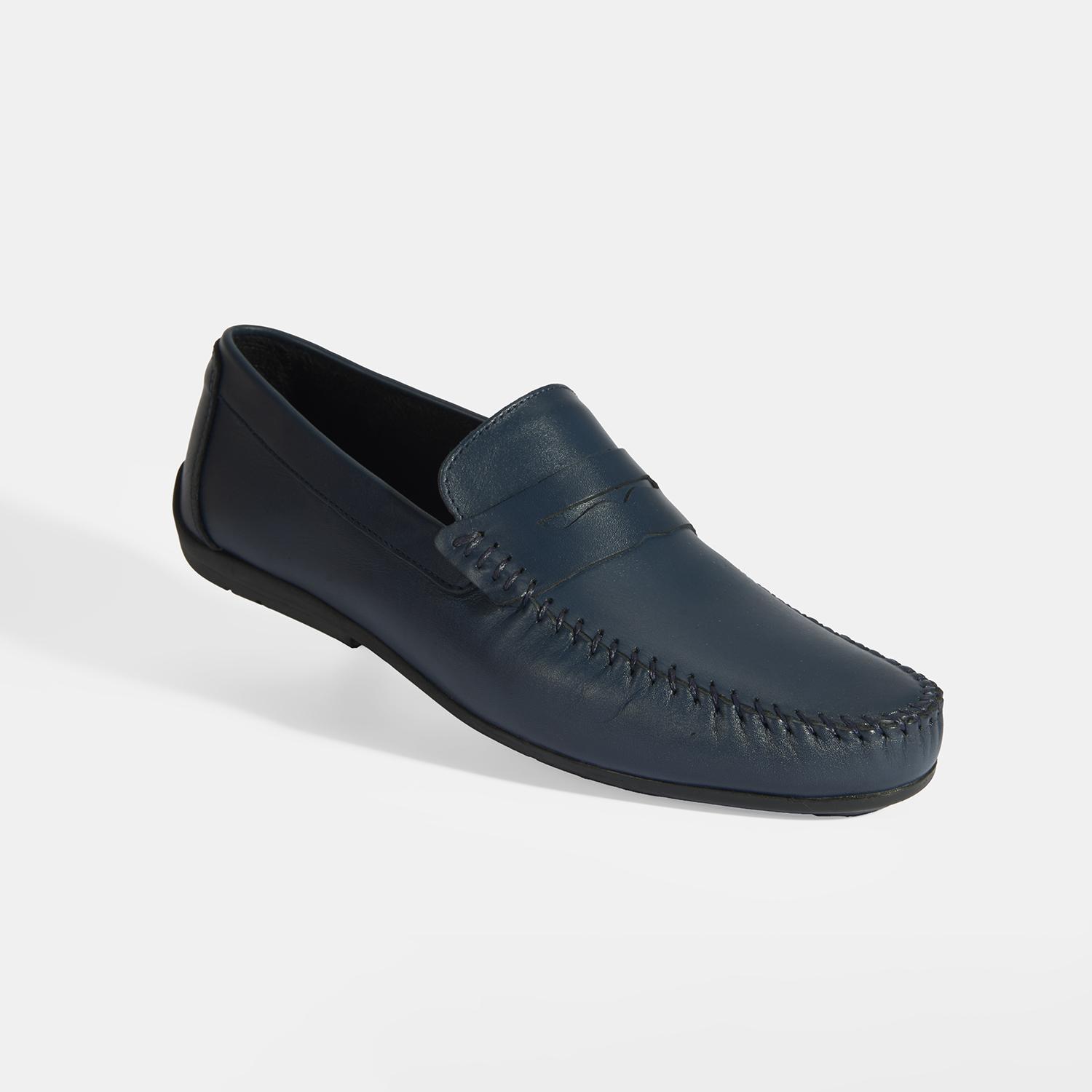 Jovian Lacivert Erkek Deri Slip-On Loafer 2010054114013