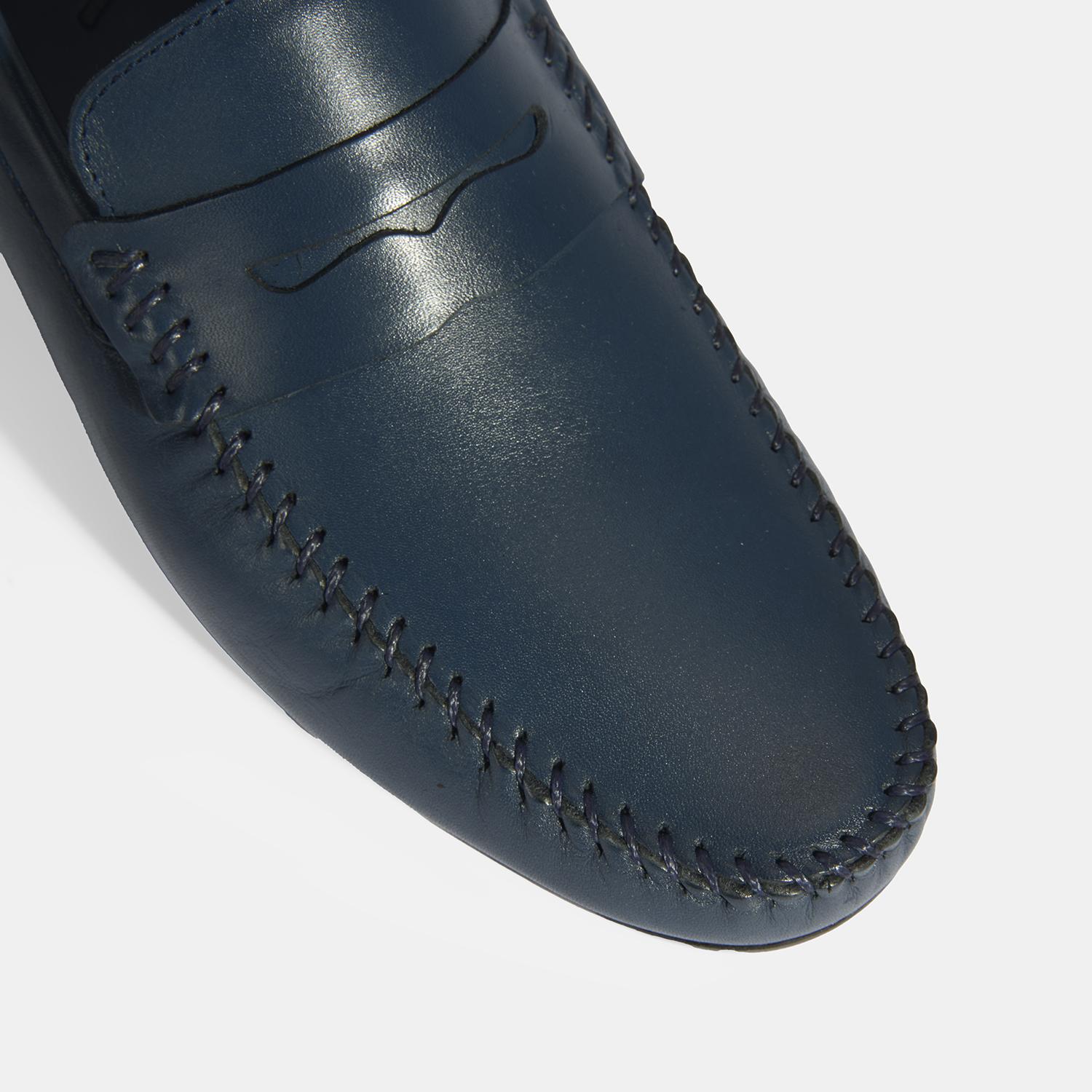 Jovian Lacivert Erkek Deri Slip-On Loafer 2010054114013