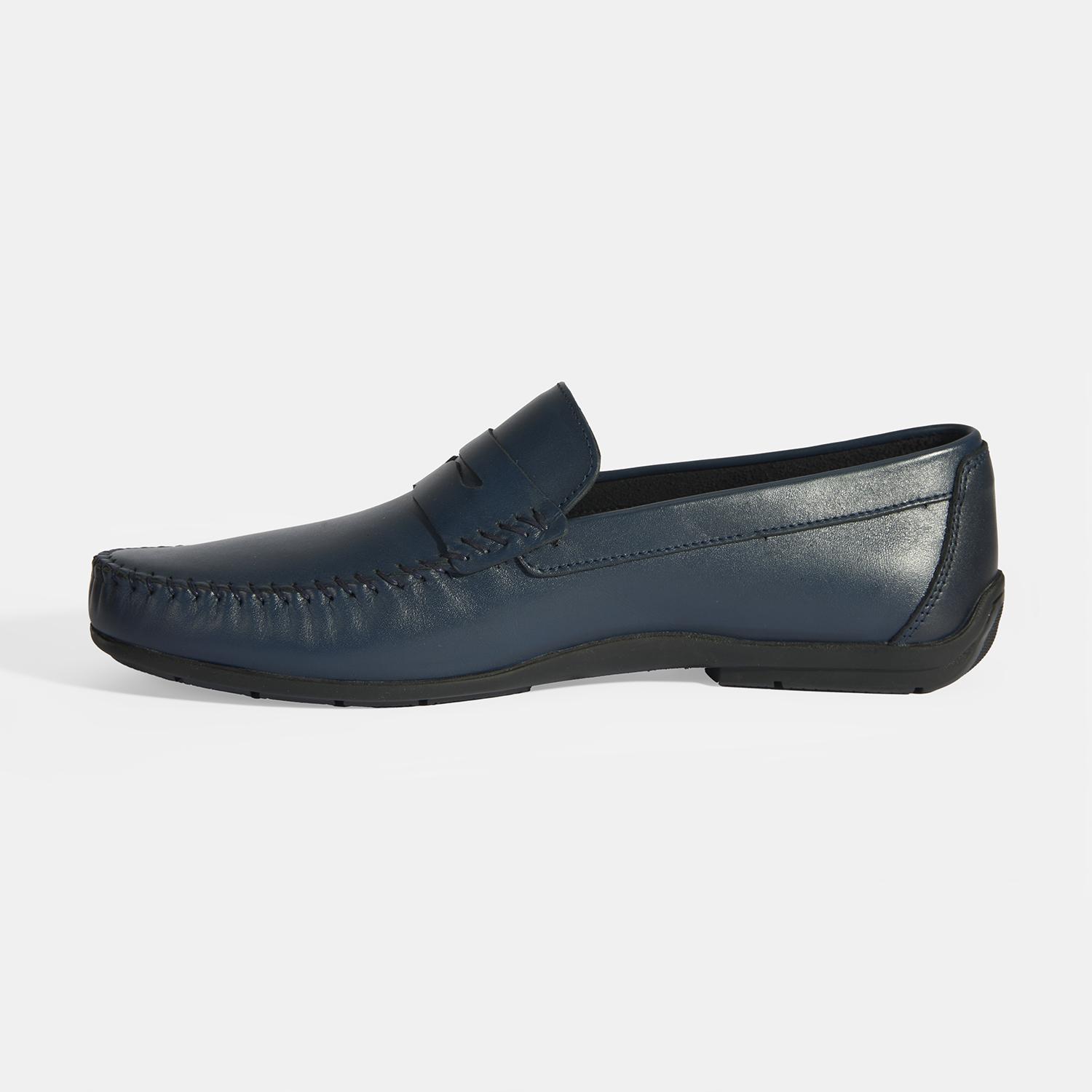 Jovian Lacivert Erkek Deri Slip-On Loafer 2010054114013