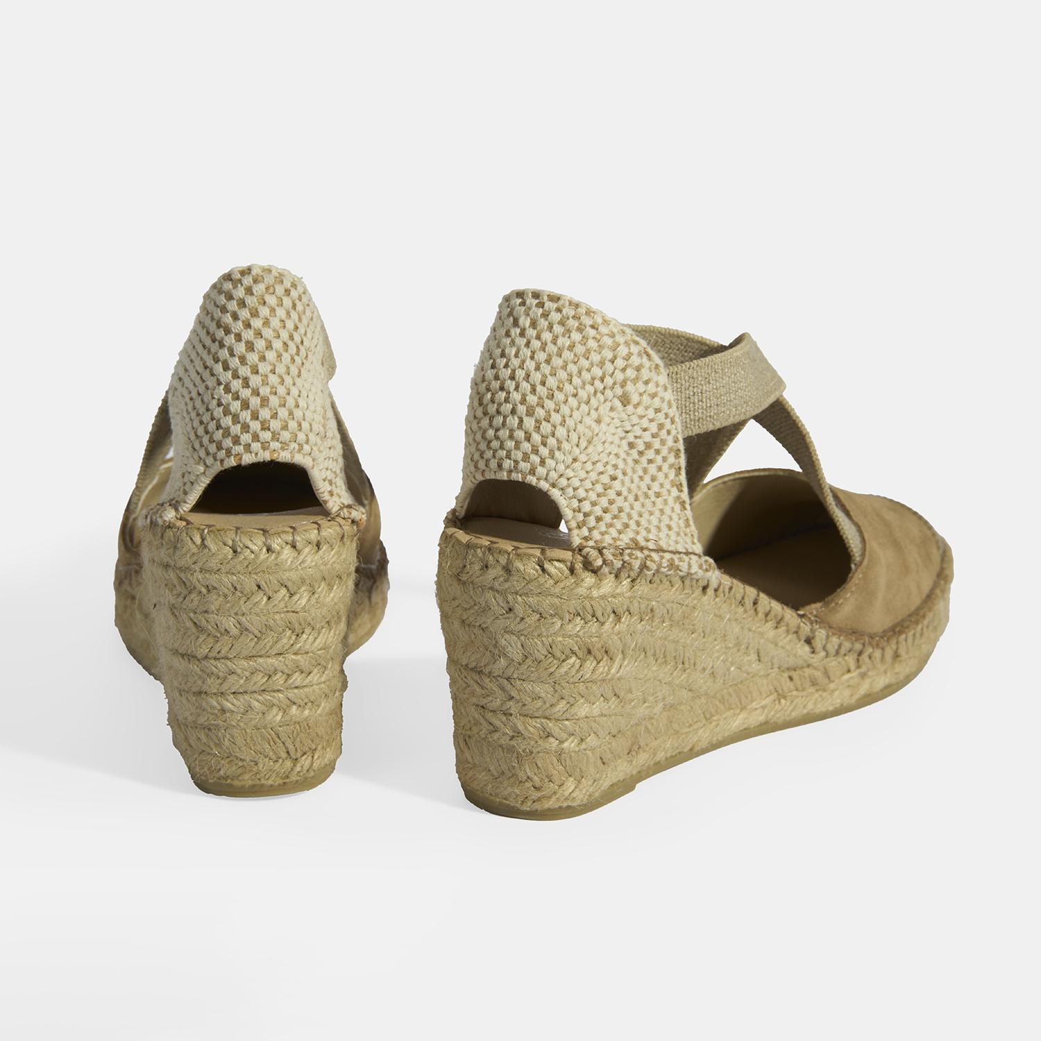 Bej Kadın Lastik Bantlı Dolgu Topuklu Süet Espadril 2010054132002