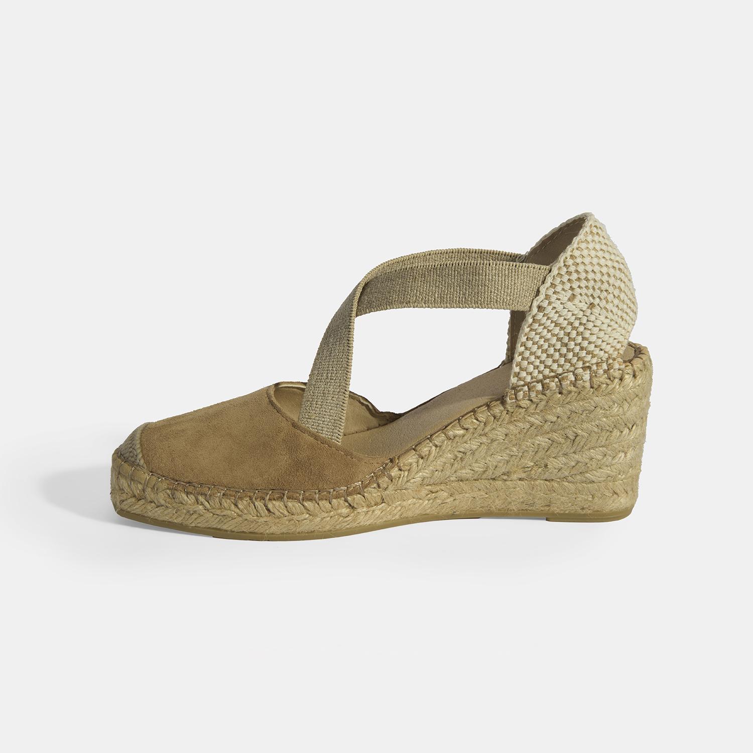 Bej Kadın Lastik Bantlı Dolgu Topuklu Süet Espadril 2010054132002