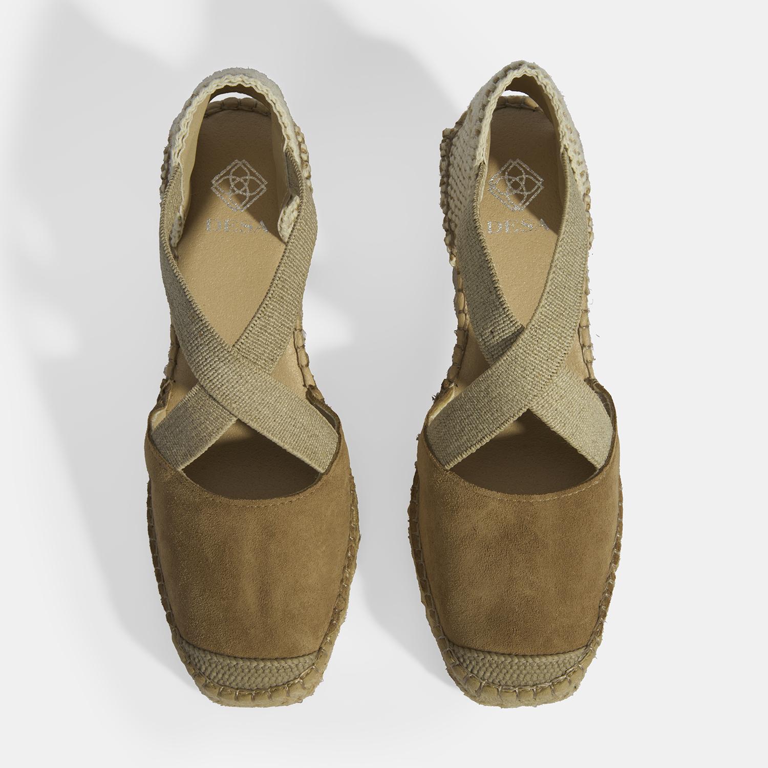 Bej Kadın Lastik Bantlı Dolgu Topuklu Süet Espadril 2010054132002