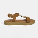 Kadın Taba Süet Gold Aksesuarlı Sandalet 2010054058007