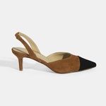 Kadın Taba Slingback Süet Topuklu Ayakkabı 2010054325007