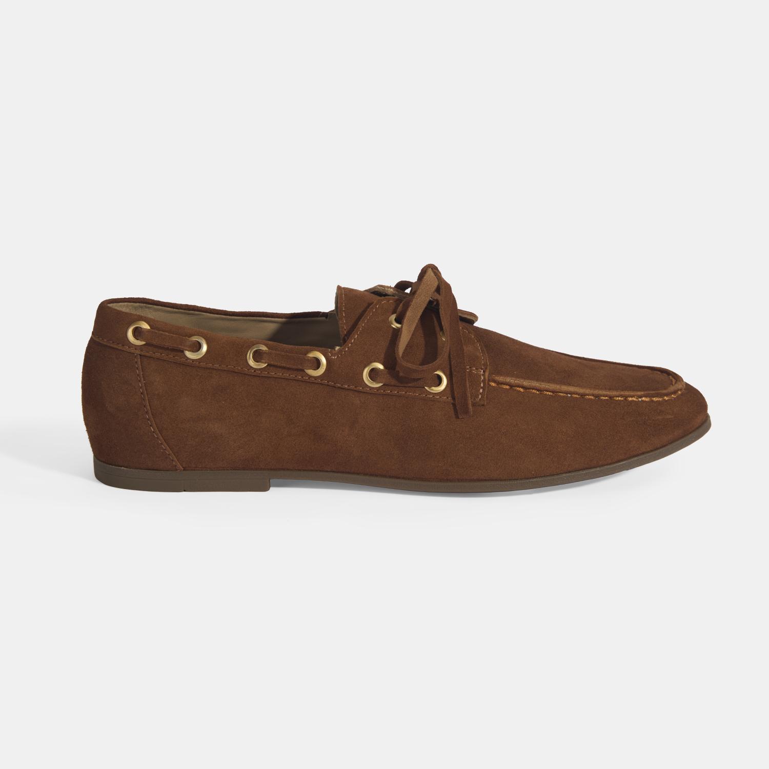 Limited Edition Kadın Taba Bağcık Detaylı Süet Loafer 2010054271002