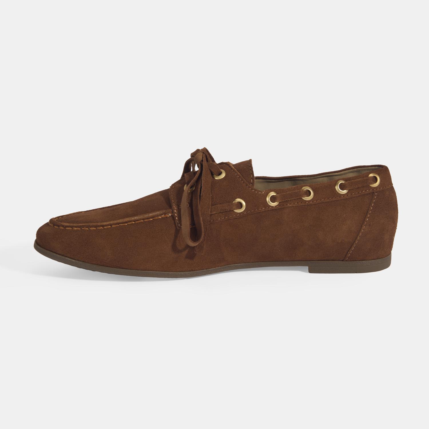 Limited Edition Kadın Taba Bağcık Detaylı Süet Loafer 2010054271002
