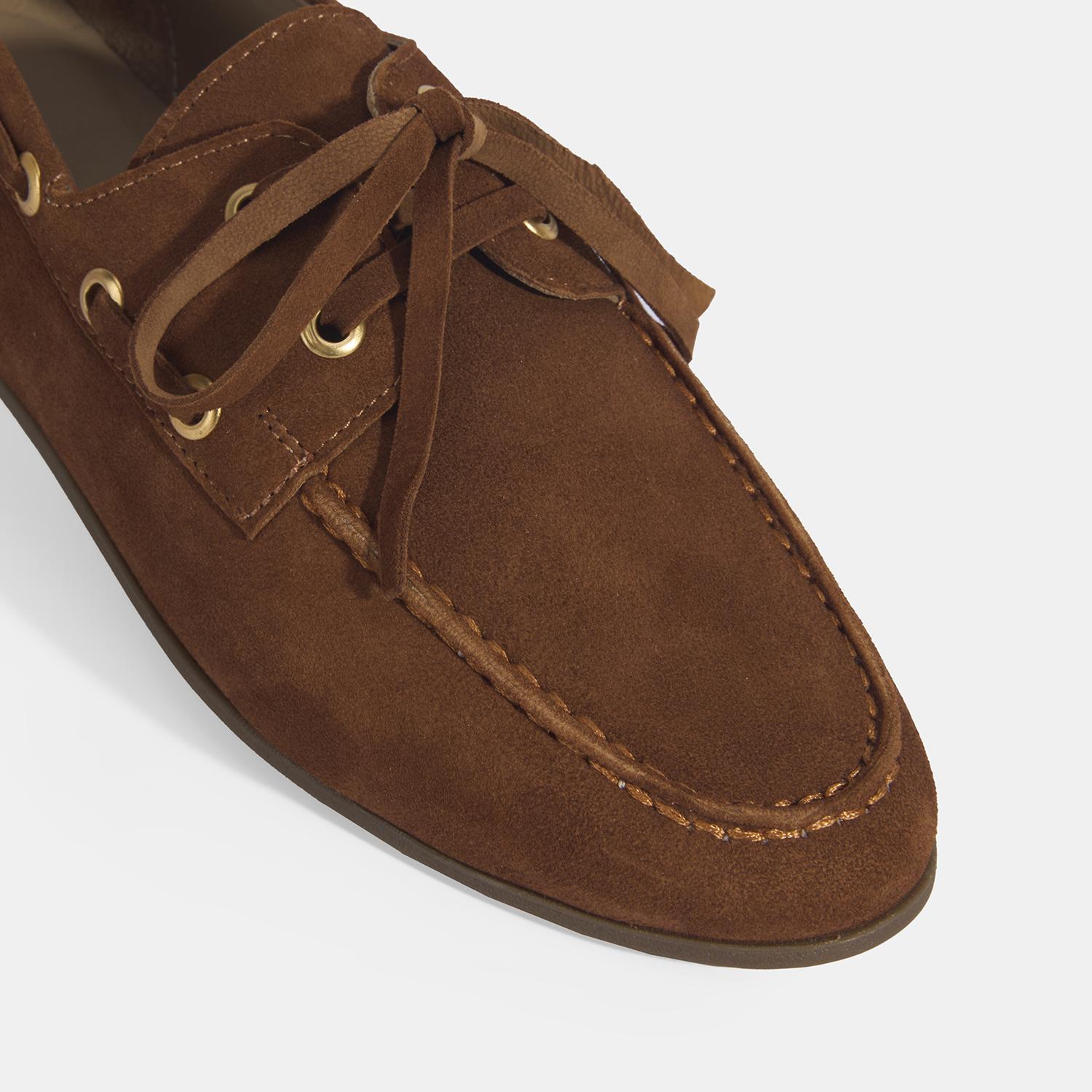Limited Edition Kadın Taba Bağcık Detaylı Süet Loafer 2010054271002