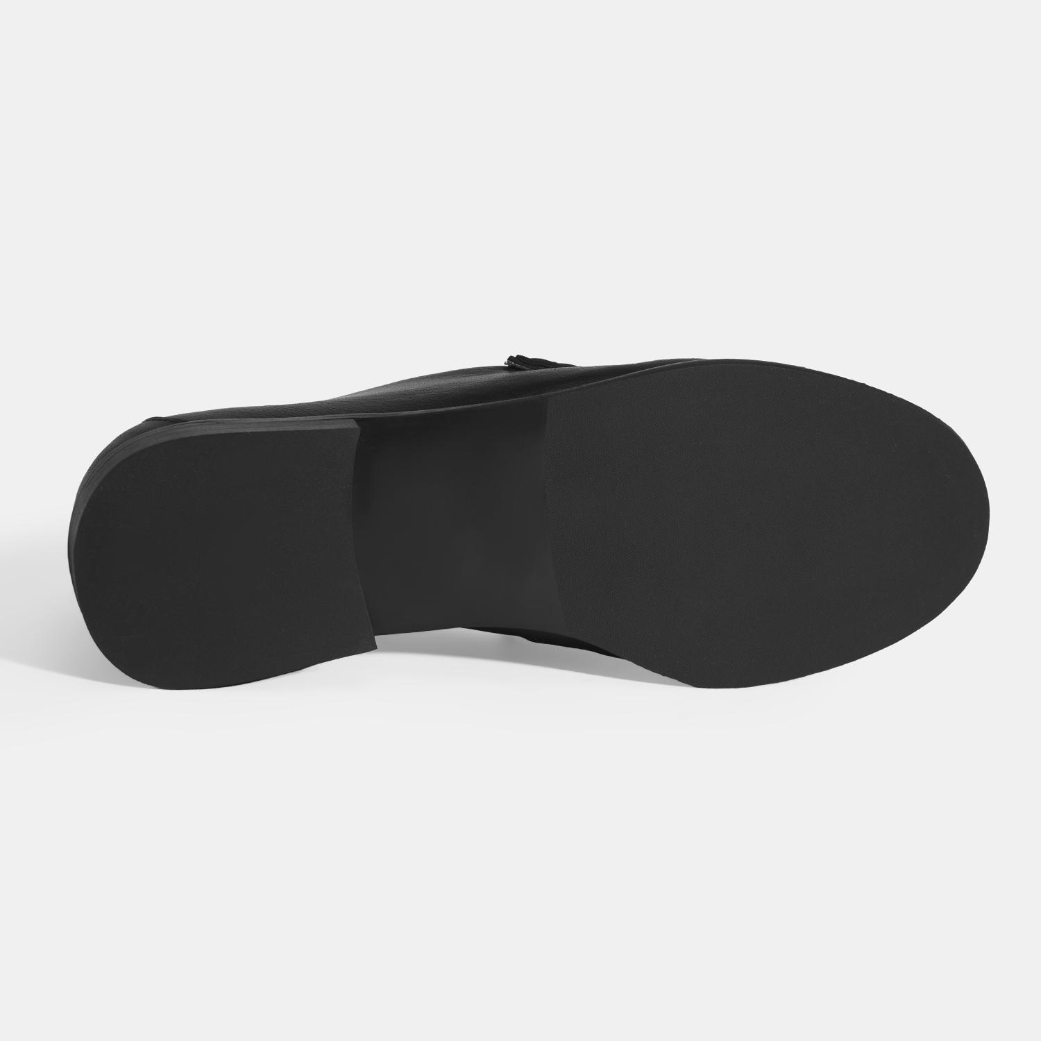 Kadın Siyah Slip-On Deri Loafer 2010054333002