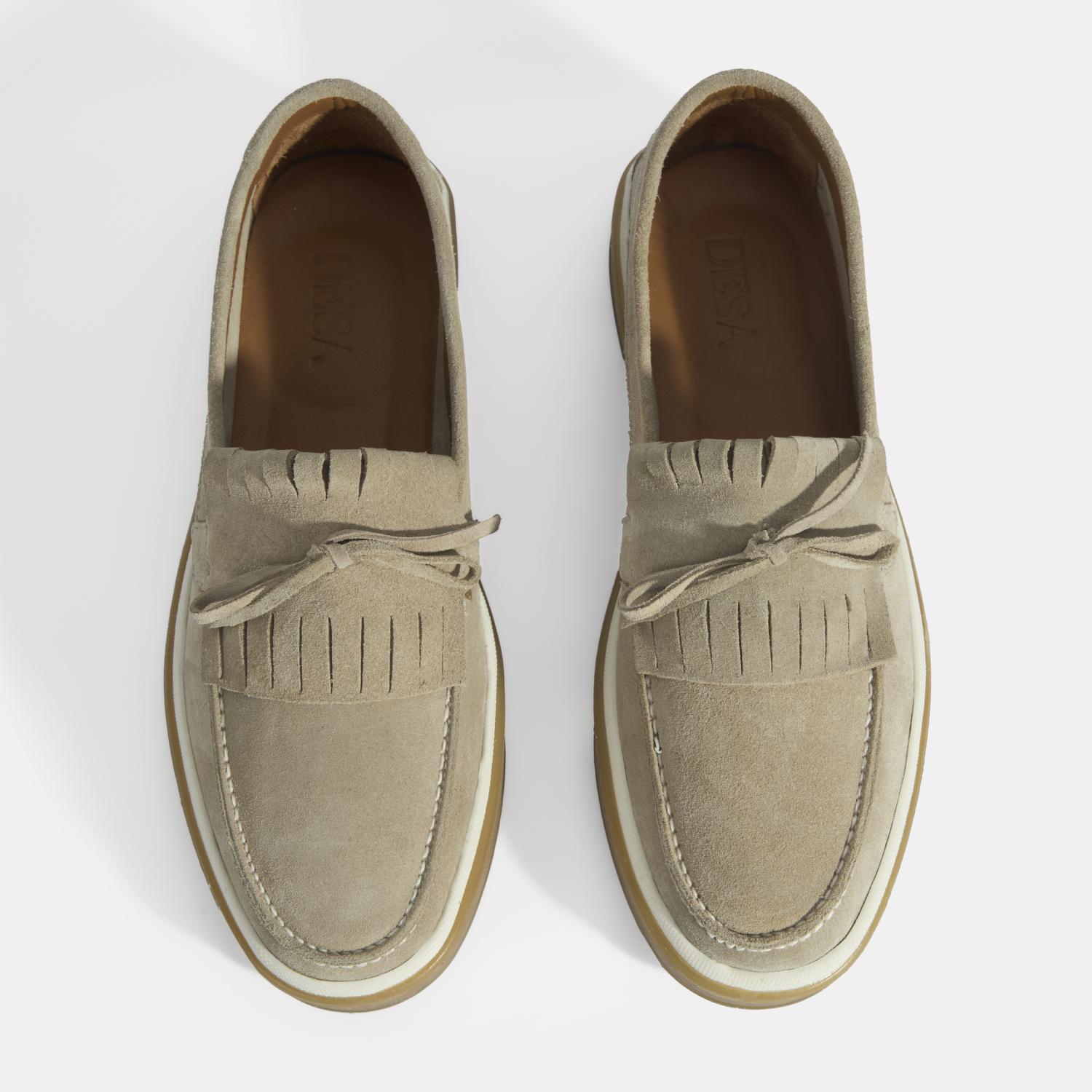 Erkek Bej Süet Püsküllü Loafer 2010054164003