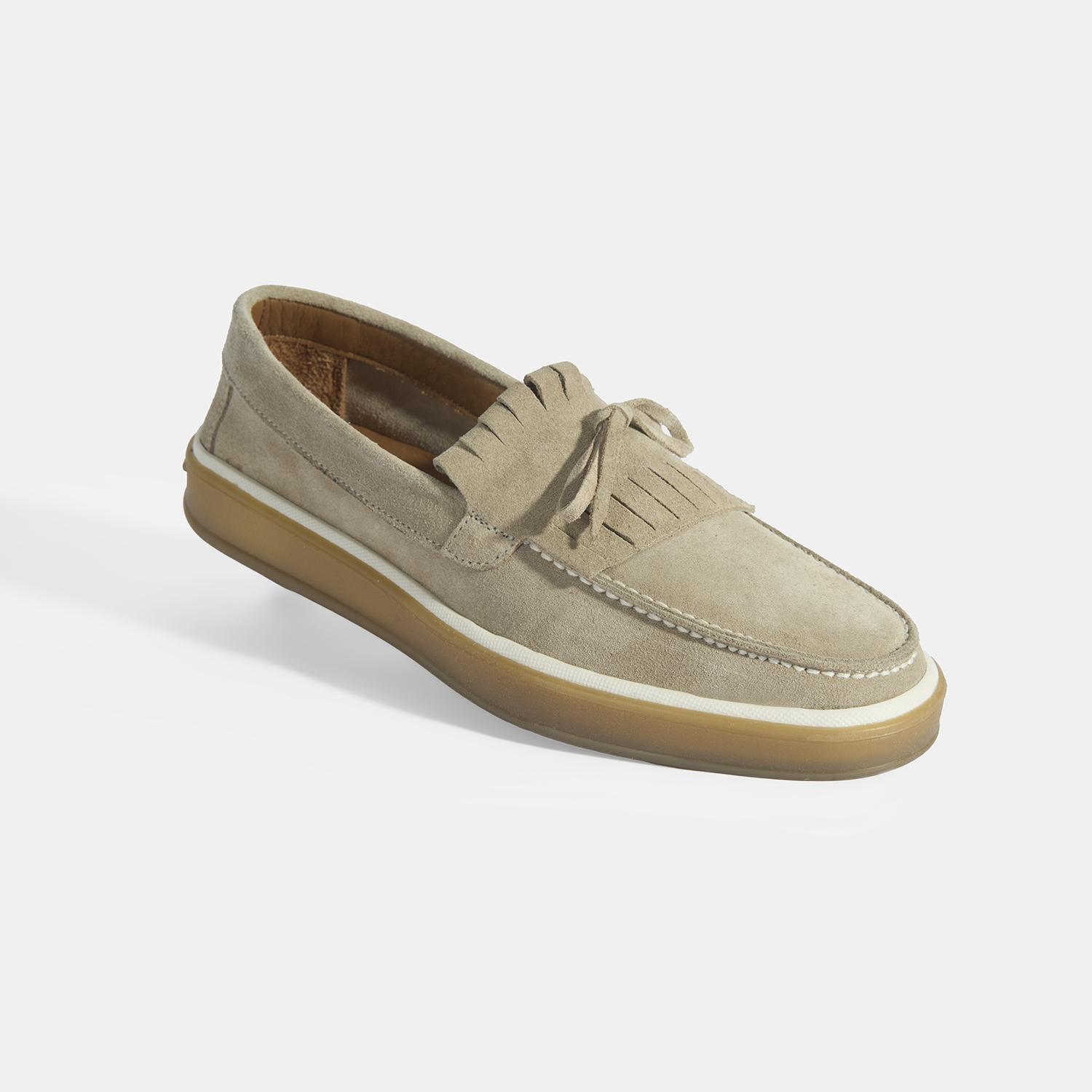 Erkek Bej Süet Püsküllü Loafer 2010054164003