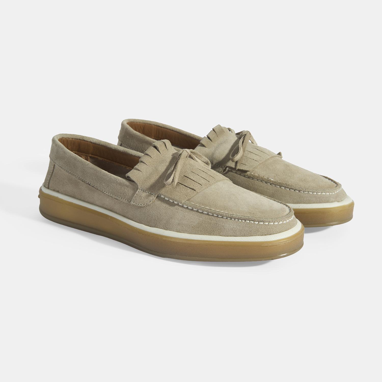 Erkek Bej Süet Püsküllü Loafer 2010054164003