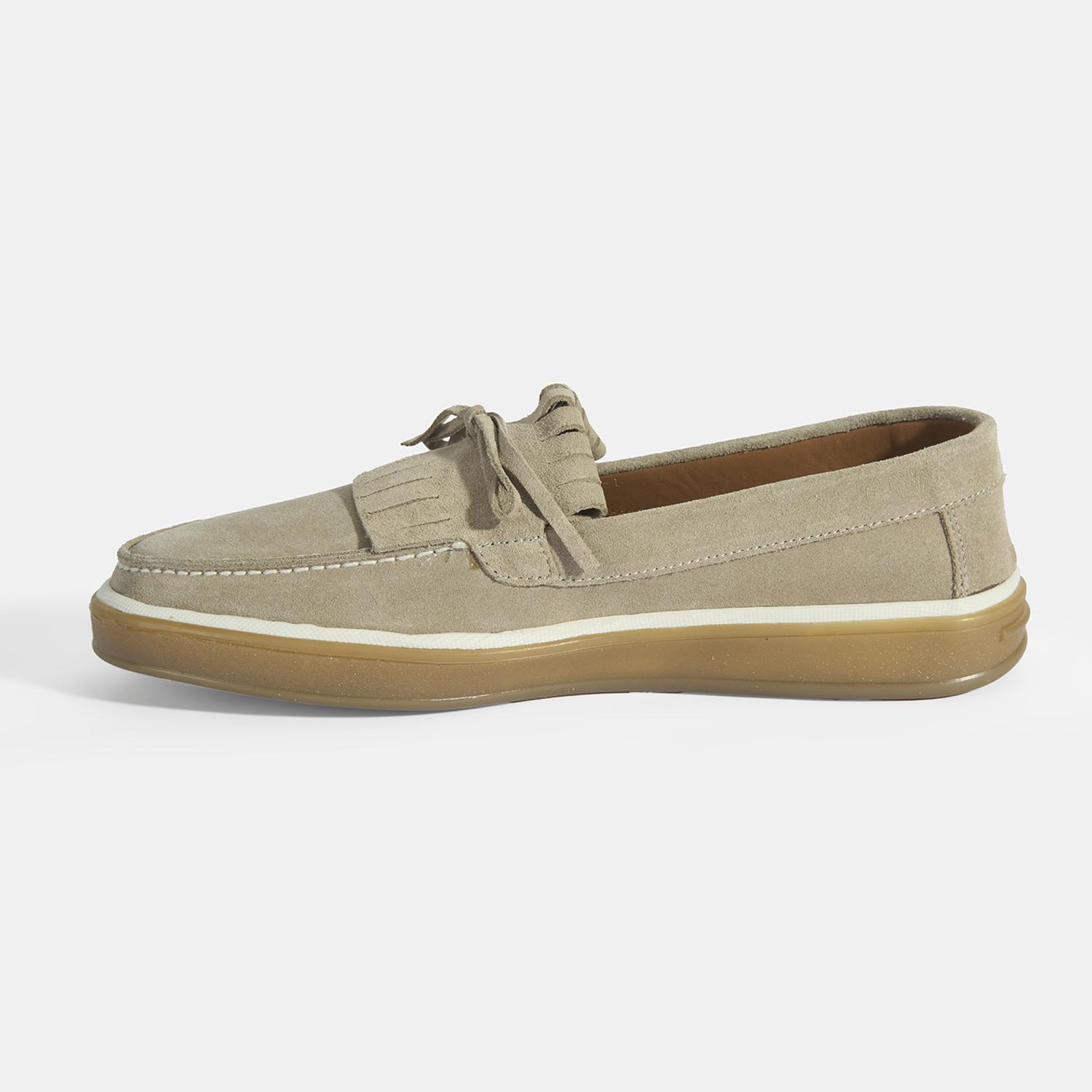 Erkek Bej Süet Püsküllü Loafer 2010054164003