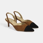 Kadın Taba Slingback Süet Topuklu Ayakkabı 2010054325007