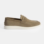Erkek Bej Slip-On Süet Loafer 2010054177003