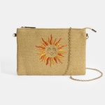 Kadın Taba Güneş Nakışlı Hasır Clutch 1010040095001