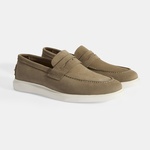 Erkek Bej Slip-On Süet Loafer 2010054177003