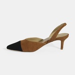 Kadın Taba Slingback Süet Topuklu Ayakkabı 2010054325007