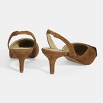 Kadın Taba Slingback Süet Topuklu Ayakkabı 2010054325007