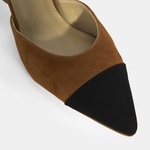 Kadın Taba Slingback Süet Topuklu Ayakkabı 2010054325007