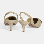 Kadın Bej Slingback Süet Topuklu Ayakkabı 2010054325002