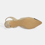 Kadın Bej Slingback Süet Topuklu Ayakkabı 2010054325002