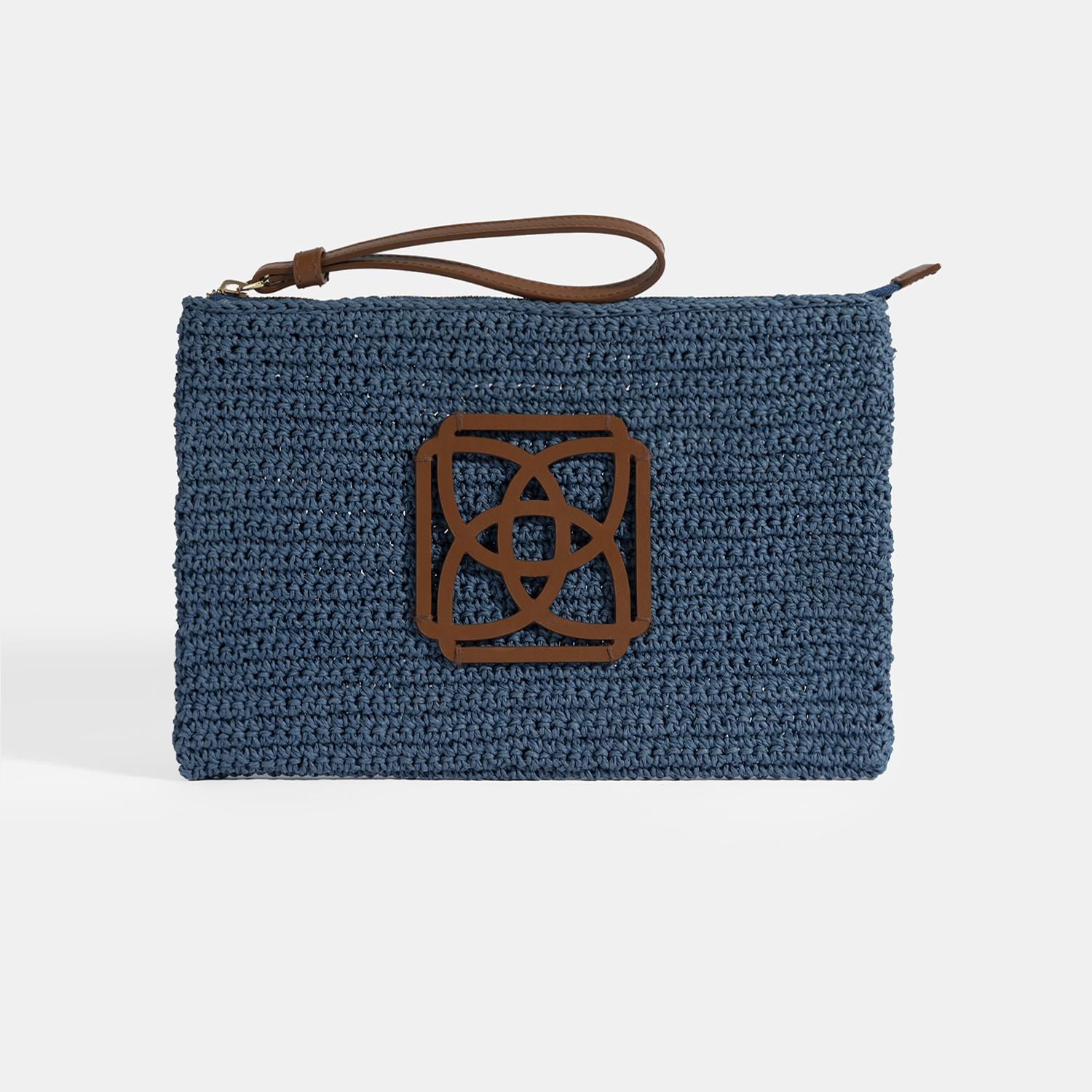 Kadın Mavi Monogram Logolu El Çantası 1010040076002