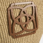Kadın Taba Monogram Logolu Hasır Omuz Çantası 1010039929001