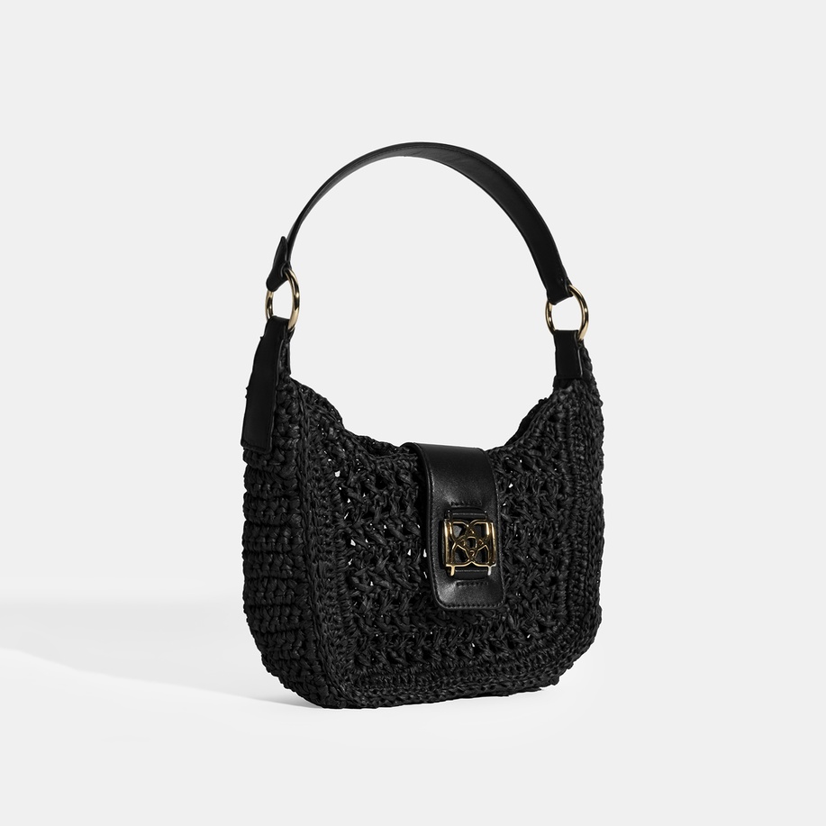 Kadın Siyah Monogram Logolu Omuz Çantası 1010039735001