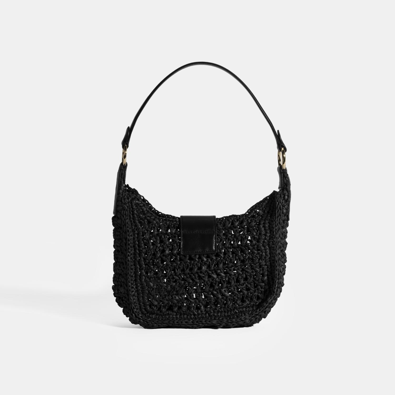 Kadın Siyah Monogram Logolu Omuz Çantası 1010039735001