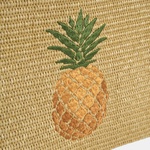 Kadın Taba Ananas Nakışlı Hasır Clutch 1010040094001