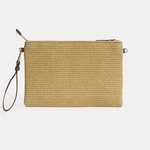 Kadın Taba Ananas Nakışlı Hasır Clutch 1010040094001