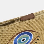 Kadın Taba Göz Nakışlı Hasır Clutch 1010040093001