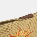 Kadın Taba Güneş Nakışlı Hasır Clutch 1010040095001