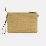 Kadın Taba Güneş Nakışlı Hasır Clutch 1010040095001