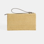 Kadın Gri Kedi Nakışlı Hasır Clutch 1010040089001