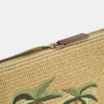Taba Palmiye Nakışlı Hasır Clutch 1010040092001